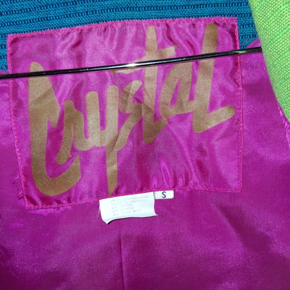 Vintage Elevated Basic Colorblock Patchwork Jacket in Teal, Pink, Orange, Green - Picture 5 of 6